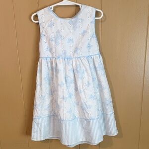 Girls' Light Blue Butterfly Eyelet Dress